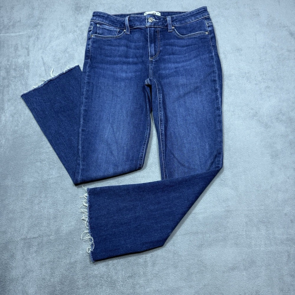 PAIGE Dark Blue Cropped Ankle Jeans